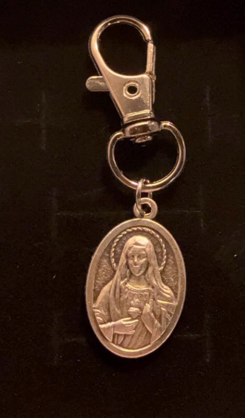 Sacred Key Chain Sacred Heart of Jesus & Mother Mary Keychain - Etsy