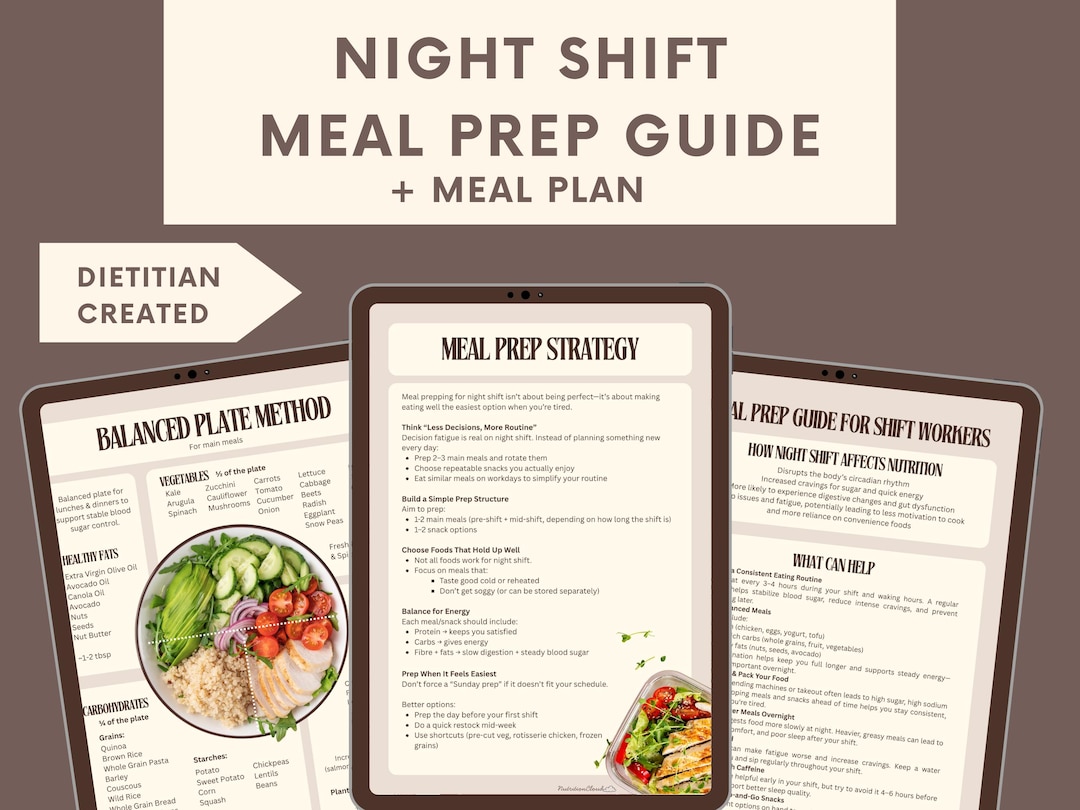 Night Shift Nutrition Guide Printable | Meal Prep Plan for Nurses ...