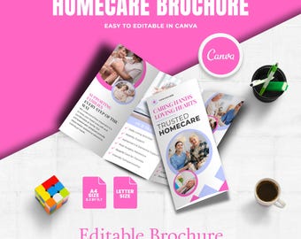 Home Gesundheit Pflege Trifold Broschüre Vorlage | Senior Support Services Marketing (Digitaler Download)