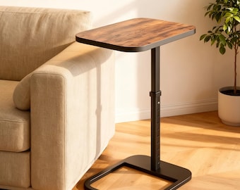 Adjustable C Table | Side Table for Sofa Couch | C Shaped End Table | Height Adjustable Table | Laptop Snack Table | Bedside Table Stand