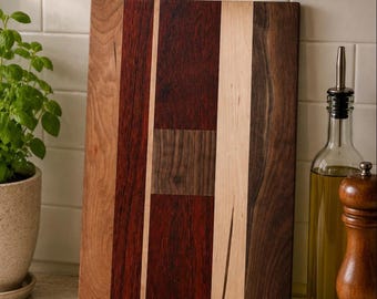 Wooden Cutting Board/Charcuterie Board - Maple Walnut Cherry Padauk