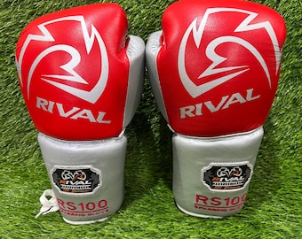 Rival RS100 sparringbokshandschoenen: rode leren trainingsuitrusting met veters