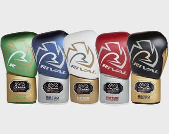 Guantoni da boxe Rival in pelle di vacchetta con lacci da allenamento