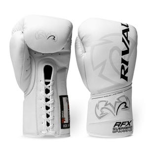 Guantes de boxeo Rival RFX Guerrero: guantes de sparring de cuero personalizados, 16 oz