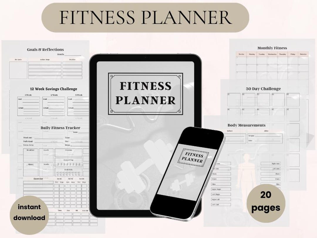 Fitness Planner Printable Workout Meal Tracker (digital Download) - Etsy