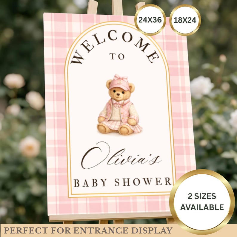Girl Baby Shower Bundle Set | Printable Pink Polo Bear Baby Shower ...