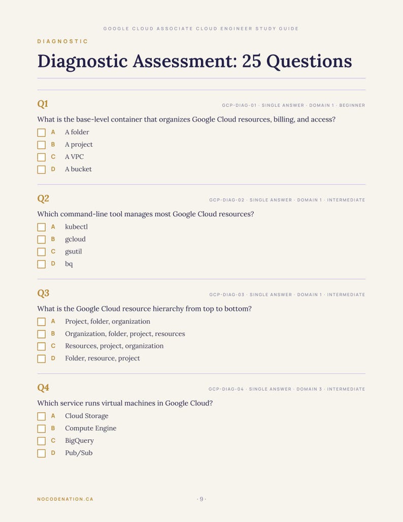 Guida di studio/Preparazione all'esame per Google Cloud Associate Engineer, 335 domande (Download digitale) immagine 10
