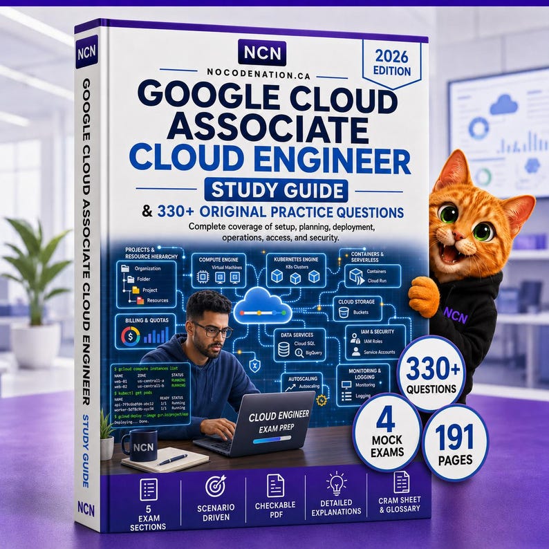 Guida di studio/Preparazione all'esame per Google Cloud Associate Engineer, 335 domande (Download digitale) immagine 1