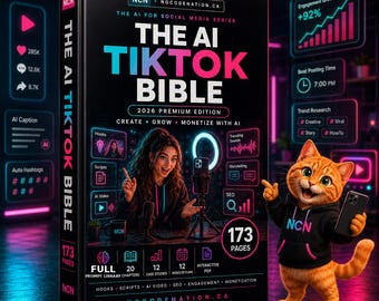 Bible de l'IA sur TikTok : Guide des vidéos virales, bibliothèque de prompts, banque de contenu (PDF)