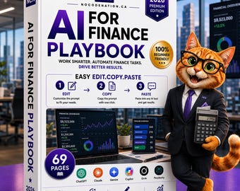 IA pour l'équipe Finance | Plus de 90 suggestions d'IA pour la comptabilité et la finance | Clôture mensuelle, budgets, rapports, e-mails | PDF modifiable