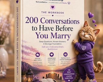 200 Questions to Ask Before Marriage, Premarital Conversation Cards for Couples & Engagement Gift, Instant Download PDF