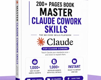Guide des compétences Claude AI + 100 compétences installables | Maîtrisez les compétences de coworking Claude | eBook de plus de 200 pages et pack de compétences | Téléchargement instantané