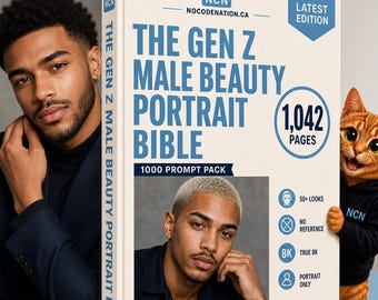Gen Z Male Beauty Prompts, 1000 ChatGPT Image Prompts for Men's Beauty Portraits, Vertical 3:4, Instant Download