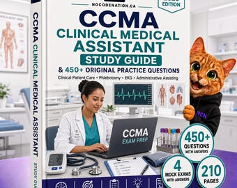 CCMA Study Guide | Clinical Medical Assistant Exam Prep + Practice Questions & Mock Exams | Instant Download