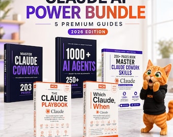 Pack Claude AI Power | 5 guides premium + 100 compétences | Claude Cowork, 1000 agents IA, Manuel Claude | Plus de 800 pages | Téléchargement instantané