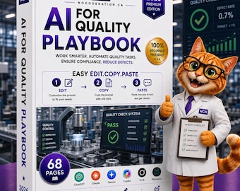 IA pour la qualité | Plus de 90 questions ChatGPT pour les équipes QA et QC | Causes profondes, CAPA, 8D, Audits, NCR | PDF modifiable - Téléchargement instantané