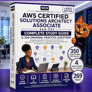 AWS Solutions Architect Study Guide | SAA-C03 Exam Prep + 350 Practice Questions & 4 Mock Exams | Instant Download
