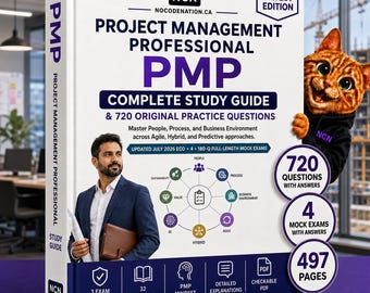PMP Study Guide 2026 | Project Management Professional Exam Prep + 720 Practice Questions & 4 Mock Exams | Instant Download