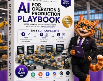 IA pour les équipes opérationnelles | Plus de 90 invites ChatGPT pour la fabrication et la production | Procédures opérationnelles standard (SOP), passation de consignes, analyse des causes profondes, TRS | Téléchargement PDF modifiable