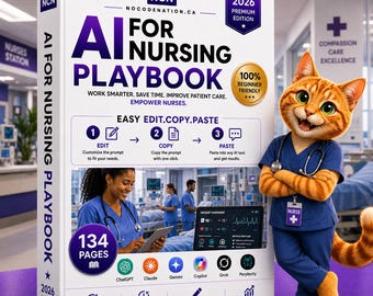 IA pour les soins infirmiers | 200 suggestions d'IA pour les infirmières | Plans de soins, SBAR, Dossiers de soins, Éducation des patients | PDF modifiable à télécharger instantanément