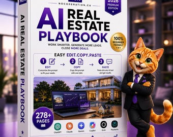 Guide pratique de l'IA en immobilier | 229 suggestions d'IA pour les agents immobiliers | Annonces, génération de prospects, marketing sur les réseaux sociaux | PDF modifiable à télécharger instantanément