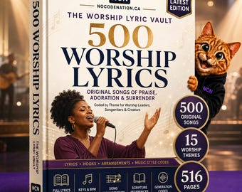 500 Worship Song Lyrics, Original Praise and  Worship Songs for Worship Leaders & Songwriters, Christian, Instant Download PDF
