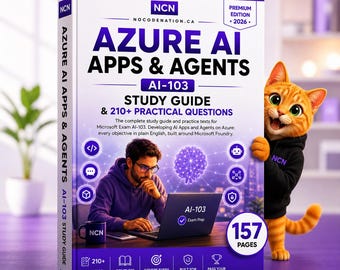 Guide d'étude AI-103 2026 | Préparation à l'examen de développeur Azure AI Apps & Agents + 210 questions et réponses sur la pratique | Téléchargement PDF