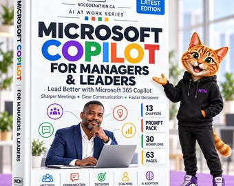 Microsoft Copilot for Managers, Leadership Playbook with 120 Prompts for Meetings & Teams, Instant Download PDF