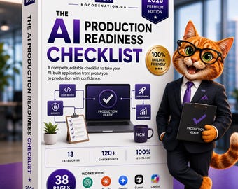 AI Production Readiness Checklist | 120+ Checkpoints to Ship AI-Built Apps | Security, OWASP llm, Testing, Launch | Editable Fillable pdf