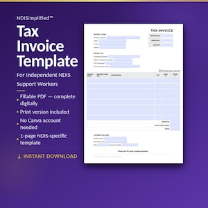 NDISサポートワーカー請求書テンプレート｜記入・印刷可能なPDF｜個人事業主｜すぐにダウンロード