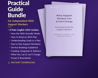 NDIS Support Worker Guide Bundle | 8 Practical Plain English NDIS Guides | Independent Support Worker Training | Instant Download