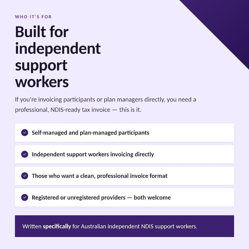 Ndis Invoice Examples NDIS Support Worker Invoice Template | Fillable & Printable PDF | Sole ...