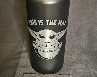 Baby Alien Inspired Engraved Water Bottle 20oz With Free Slate Coaster – Sci-Fi Fan Gift Personalize