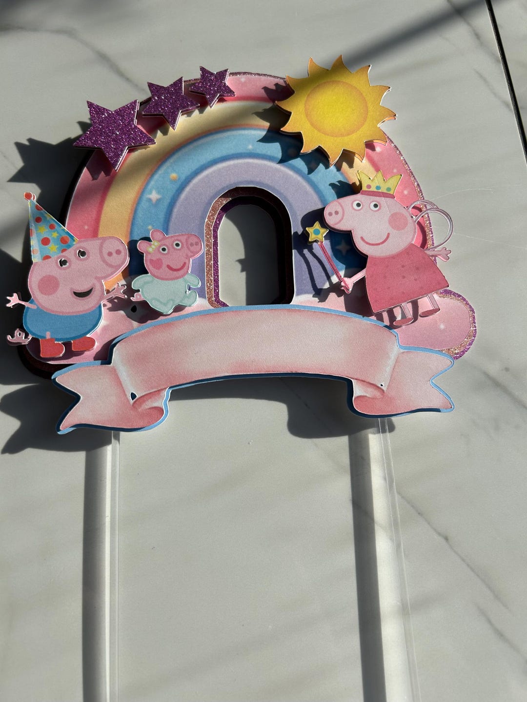 Pepper Inspired Rainbow Cake Topper Bright and Colourful - Etsy