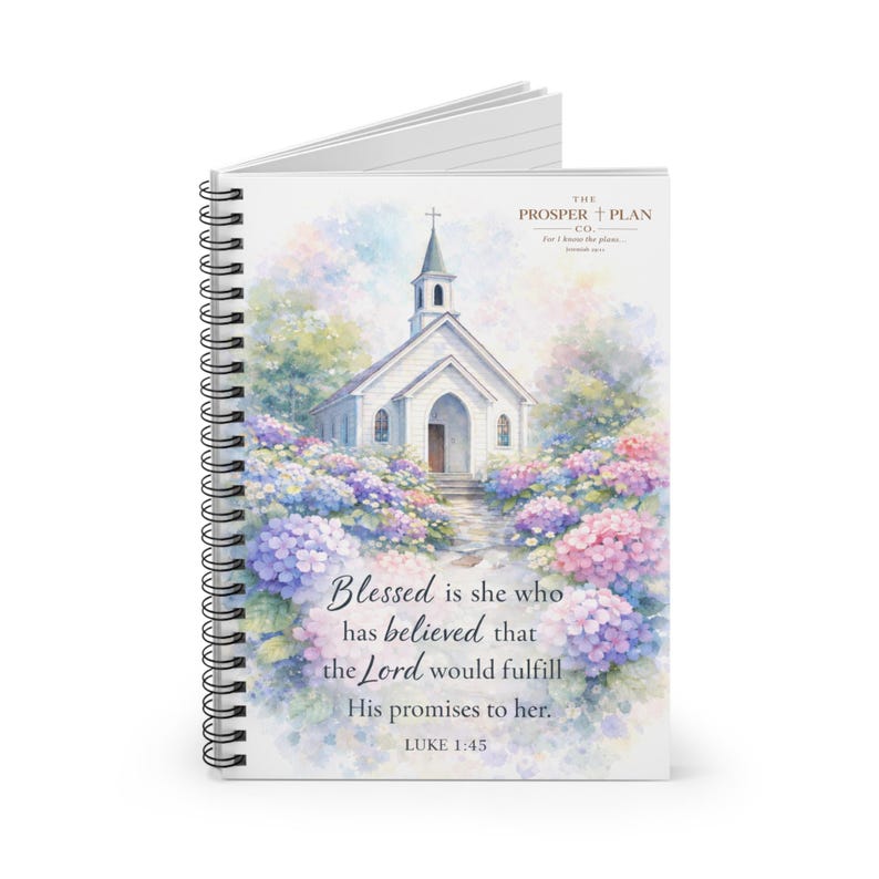 Blessed Woman Church Hydrangea Spiral Notebook | Ruled Journal - Etsy