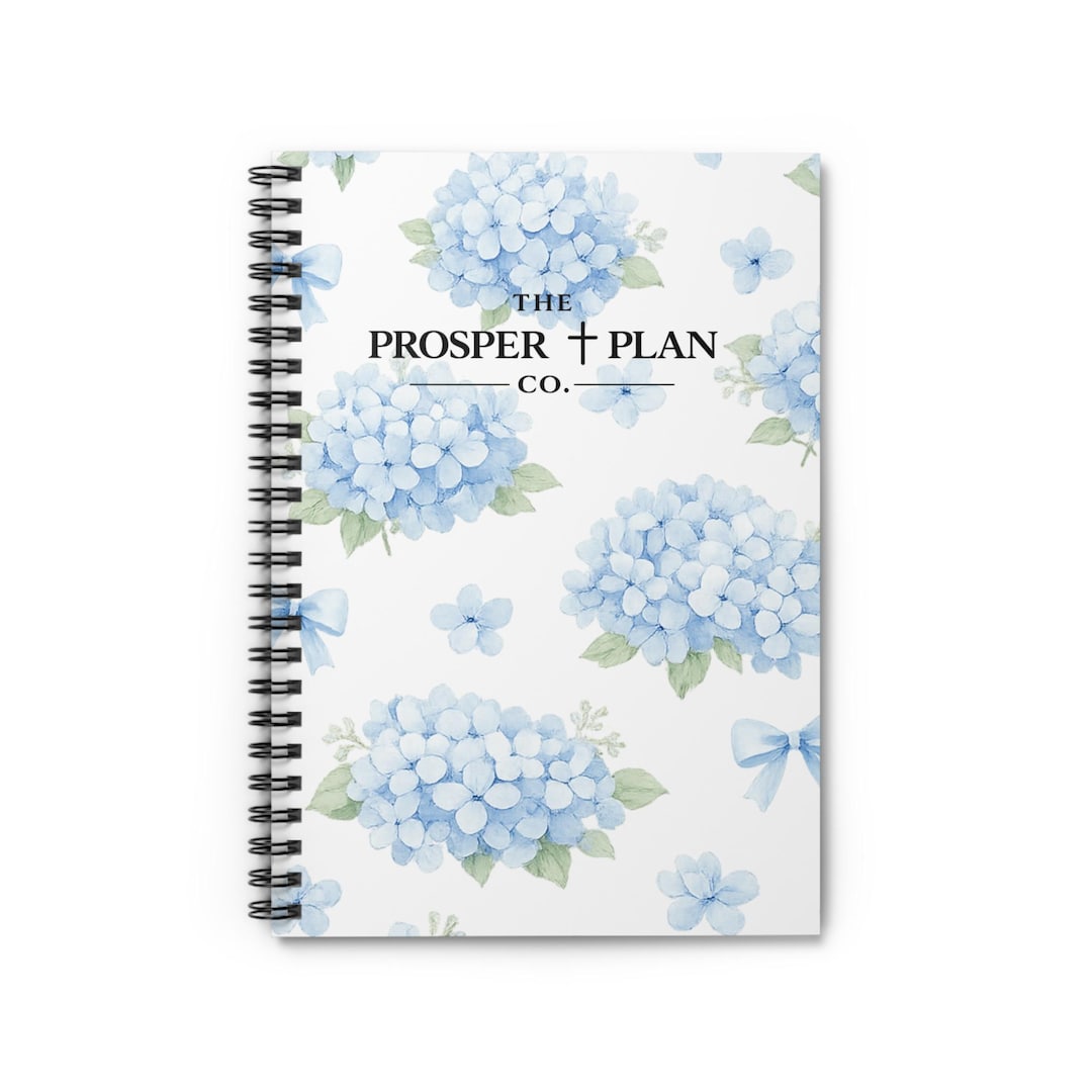 Blue Hydrangea Floral Spiral Notebook | Ruled Journal, Floral ...