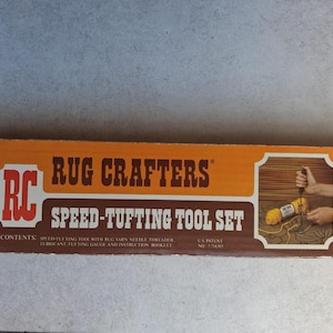 Vintage Rug Crafters Speed Tufting Tool Set Original Box Rug Making USA