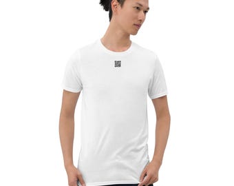 Casta Gansa QR · Shall we meet? · Unisex white t-shirt