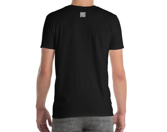 Casta Gansa QR · Learn about my project · Unisex black t-shirt.