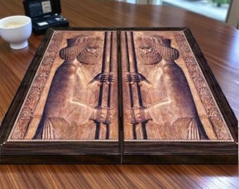 Extra Large Antique Persian King Backgammon Set 20"/50cm Handmade Wooden Board Traditional Game