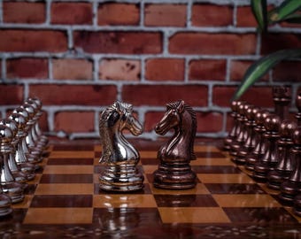 Classic Handmade Chess Set Wooden Inlay Board Weighted Chess Pieces Luxury Game Gift