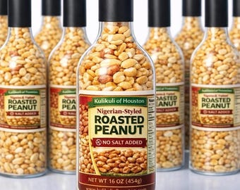 Cacahuetes tostados auténticos al estilo nigeriano - 560 g, cacahuetes frescos y crujientes sin sal - Snack africano