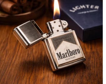 Briquet à huile en métal vintage - Design rétro classique - Cadeau de collection