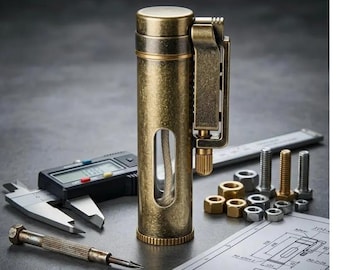 Vintage WWI Trench Lighter Steampunk Brass Fuel Lighter Handmade Antique Style Refillable Metal Lighter Unique Groomsman Gift for Men Retro