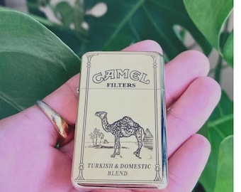 Vintage Lighter Engraved Marlboro Camel Cigarette Windproof Petrol Retro Zippo Style Exquisite Brass Kerosene Custom Windproof Vintage Gift