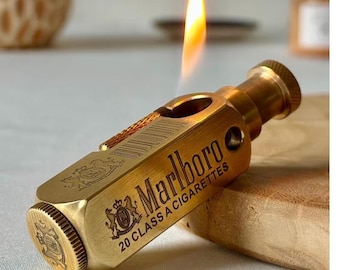 Vintage Marlboro Lighter Engraved Camel Cigarette Windproof Petrol Retro Zippo Style Exquisite Brass Kerosene Custom Windproof Vintage Gift