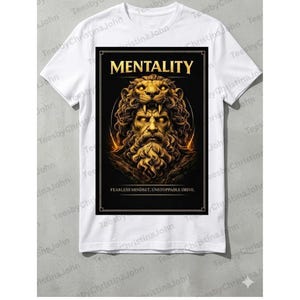 Lion mentalité T Shirt Design, citation de motivation esprit intrépide téléchargement numérique PNG