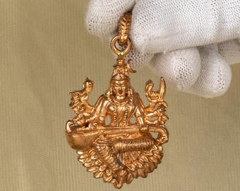 Handcrafted 2.28” Rajamathangi Panchalogam Bronze Pendant | Traditional Goddess Pendant | Sacred Hindu Spiritual Jewelry