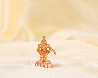 Handcrafted 1.06" Panchalogam Bronze Lord Ayyappan Idol | Swami Ayyappa Statue for Home Temple, Car Dashboard & Spiritual Gifting