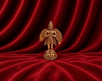 Handcrafted 2.16” Garuda Panchalogam Bronze Idol | Traditional Sacred Bird Deity Statue | Hindu Spiritual Collectible